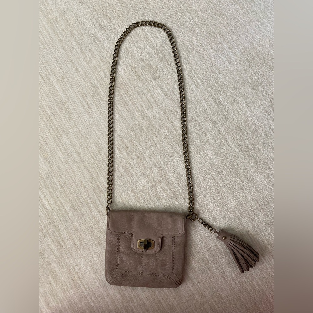 Ann Taylor Suede Bag with Chain and Tassel